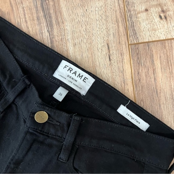 Frame Le High Flare Black Jeans - Picture 5 of 9